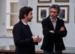 O orador da Feira do Livro 2015, Luís Rubira, ao lado do patrono, o cantor Vitor Ramil