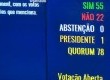 Placar eletrônico do Senado mostra resultado da votação da admissibilidade do processo de impeachment no plenário do Senado