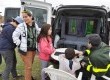 As crianças puderam aprender como se comportar no trânsito com o simulador