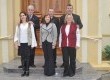 (da esq. para dir.) Casais de festeiros: Lauri e Maria Virgilia Lopes, Ivano e Lenita Spiering, e Hugo e Maristela Saalfeld