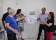 Descerramento da placa de inauguração pelo prefeito Cláudio Vitória, juntamente com a secretária de Educação, Suélen Cardoso; a conselheira da Saúde, Izabel Chagas; o conselheiro tutelar, Zeca; e a vice-prefeita eleita, professora Gilciane Baldassari